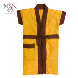 MSN Soft Cotton Baby Bathrobe with Belt & Pocket – Absorbent Terry Wrap, Half Sleeve, Unisex Infant Wear