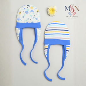 MSN Soft Cotton Baby Cap Set (Pack of 2/3) – Printed & Striped Infant Caps